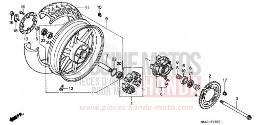 ROUE ARRIERE CBR600FW de 1998